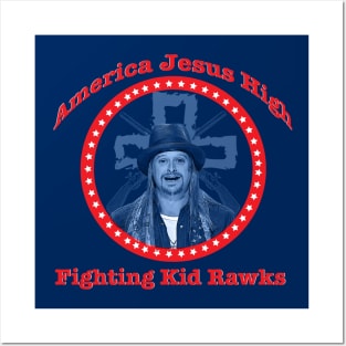 America Jesus High Fighting Kid Rawks! Posters and Art